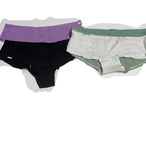 PINK Victoria's Secret Black, Purple, Gray Bottoms Set of 3